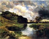Thomas Moran Canvas Paintings - Cloudy Day at Amagansett